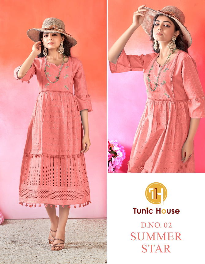 Summer Star By Tunic House Cotton Party Wear Kurtis Wholesalers In Delhi
